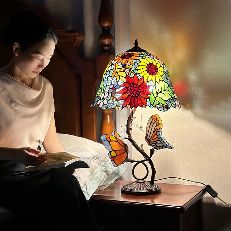 16-Inch desk lamp, European pastoral living room lamp, bedroom lamp