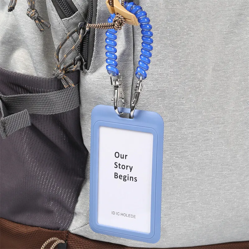 Anti Loss Bus Access Card with Retractable Elastic Rope Spring Rope  ID Card Sleeve  Student Card Sleeve  Pull and Hang Rope