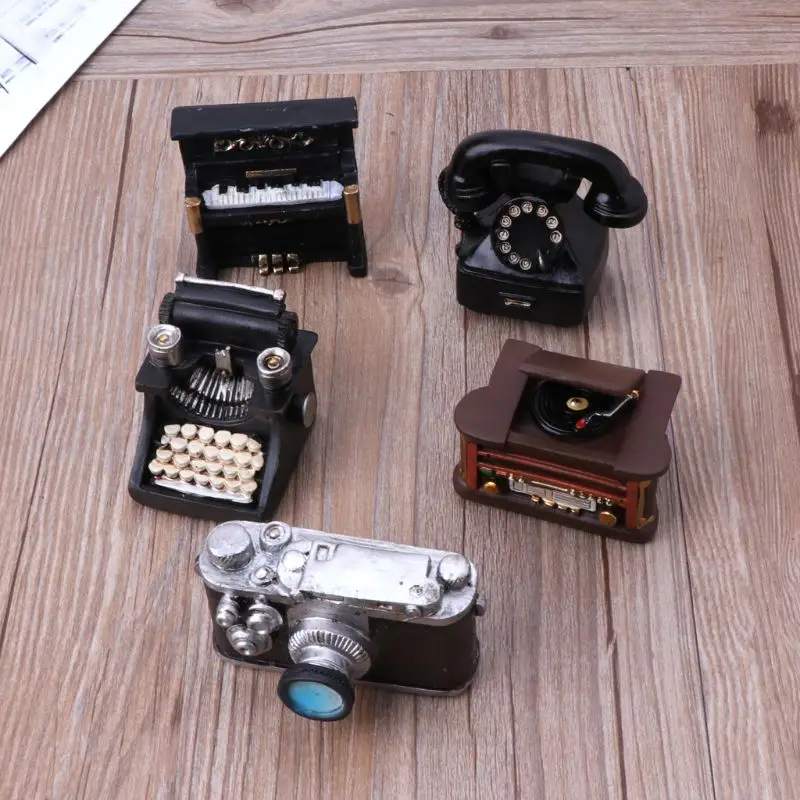 Old School Appliances Model Typewriter Amplifier Piano Telephone Camera Props Ornament Model Studio Accessories