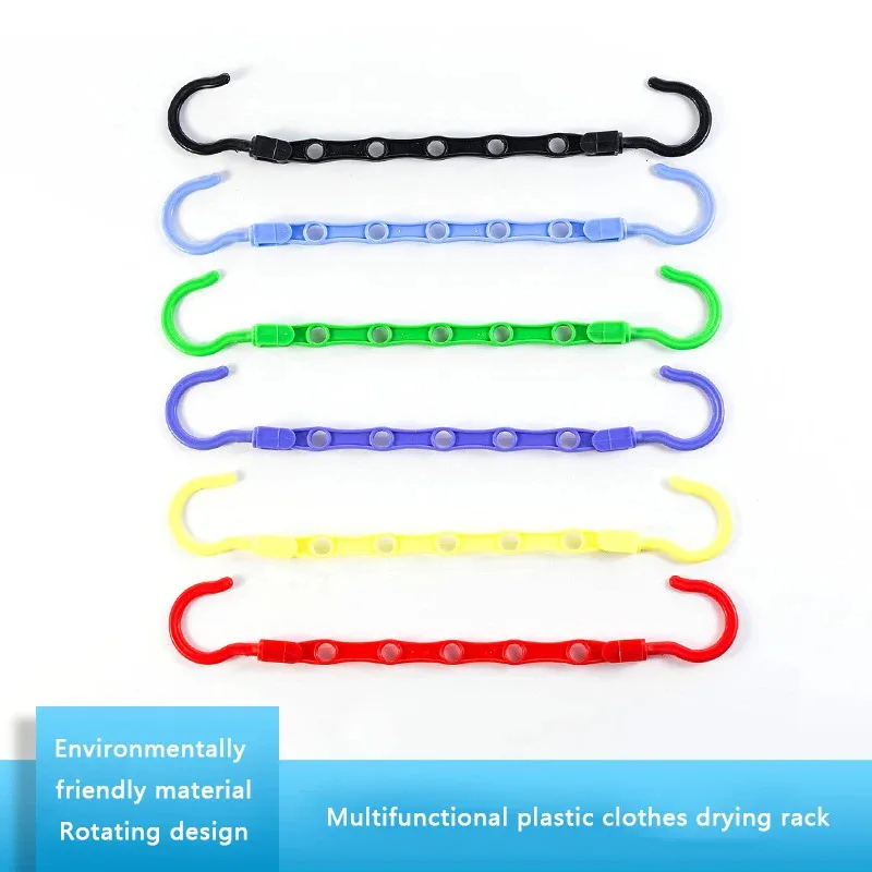 1-10pcs Plastic 5-Hole Foldable Hangers, Heavy Duty Space Saving Clothes Organizer Hangers, For Room Closet Wardrobe Home & Dor