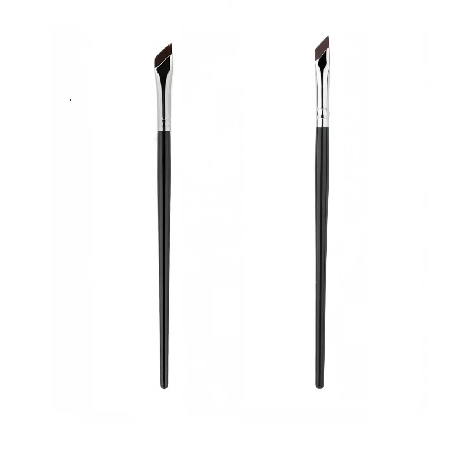 2pcs Angled Blade Brush Professional Makeup Tool Eyeliner Eyebrow Sleeper Eyelid Ultra Thin Fine Flat Lower Puff Women Beauty
