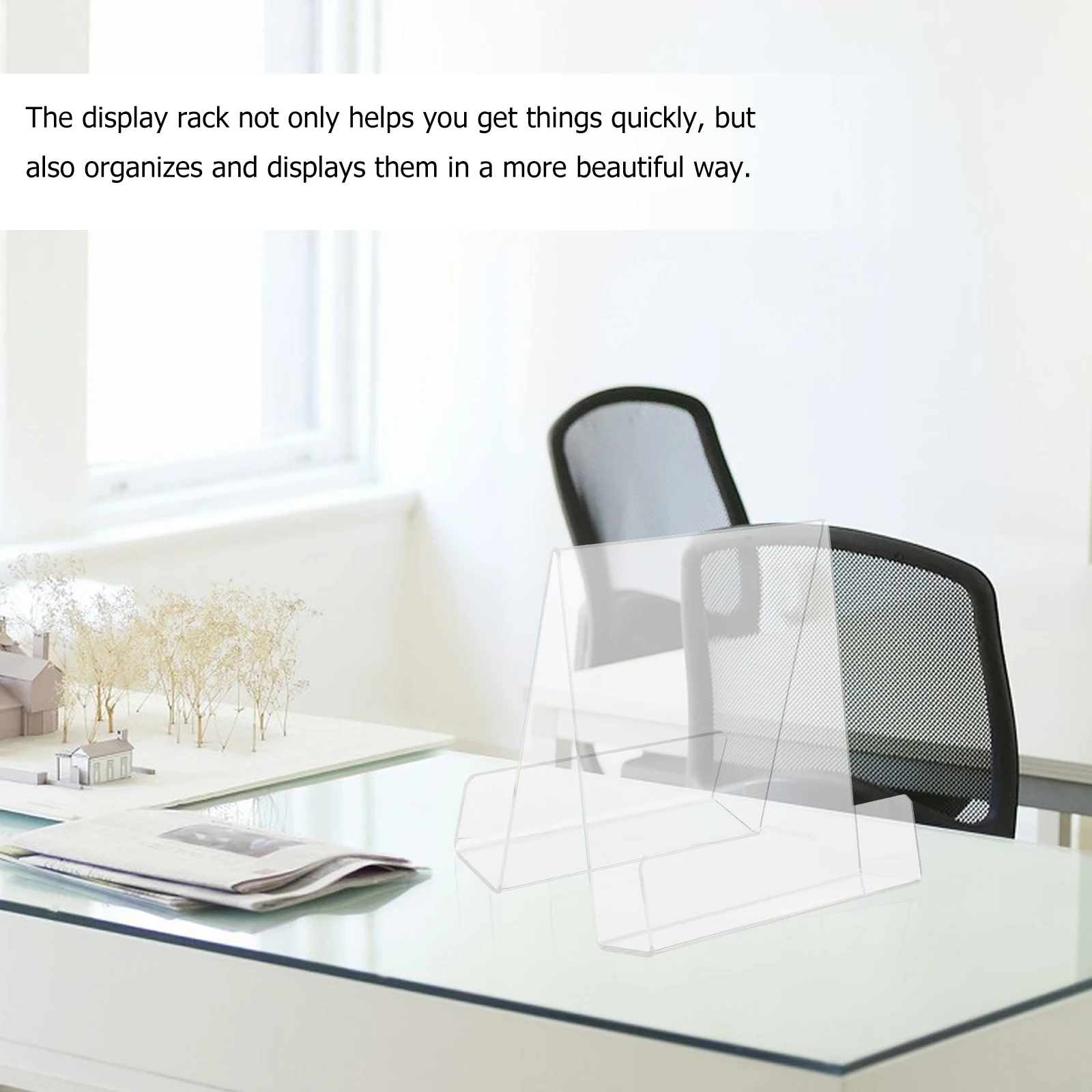 

Bookend Bookshelf Magazine Holder Organizer Stand Clear Easel Display Acrylic for Desk Easels