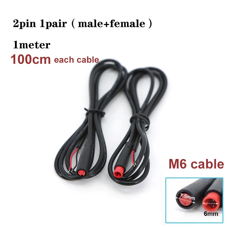 M6 2 3 4 5 Pin Stecker Elektrischer Steckverbinder Männlich Weiblich Roller Bremse Wasserdicht 6mm E-Bike Kabel Stecker Signalsensor Kabel