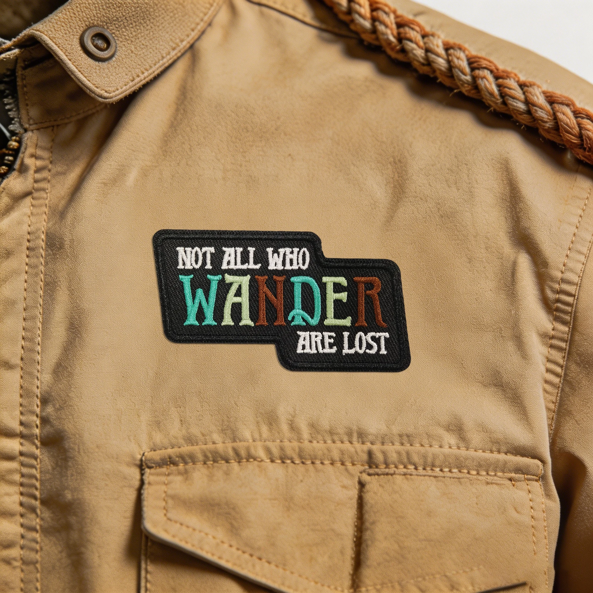 1PC Not All Who Wander Are Lost Embroidered Patch Inspiring Iron On Patches Badge DIY Gift Applique For Clothes Trucker Hat Cap