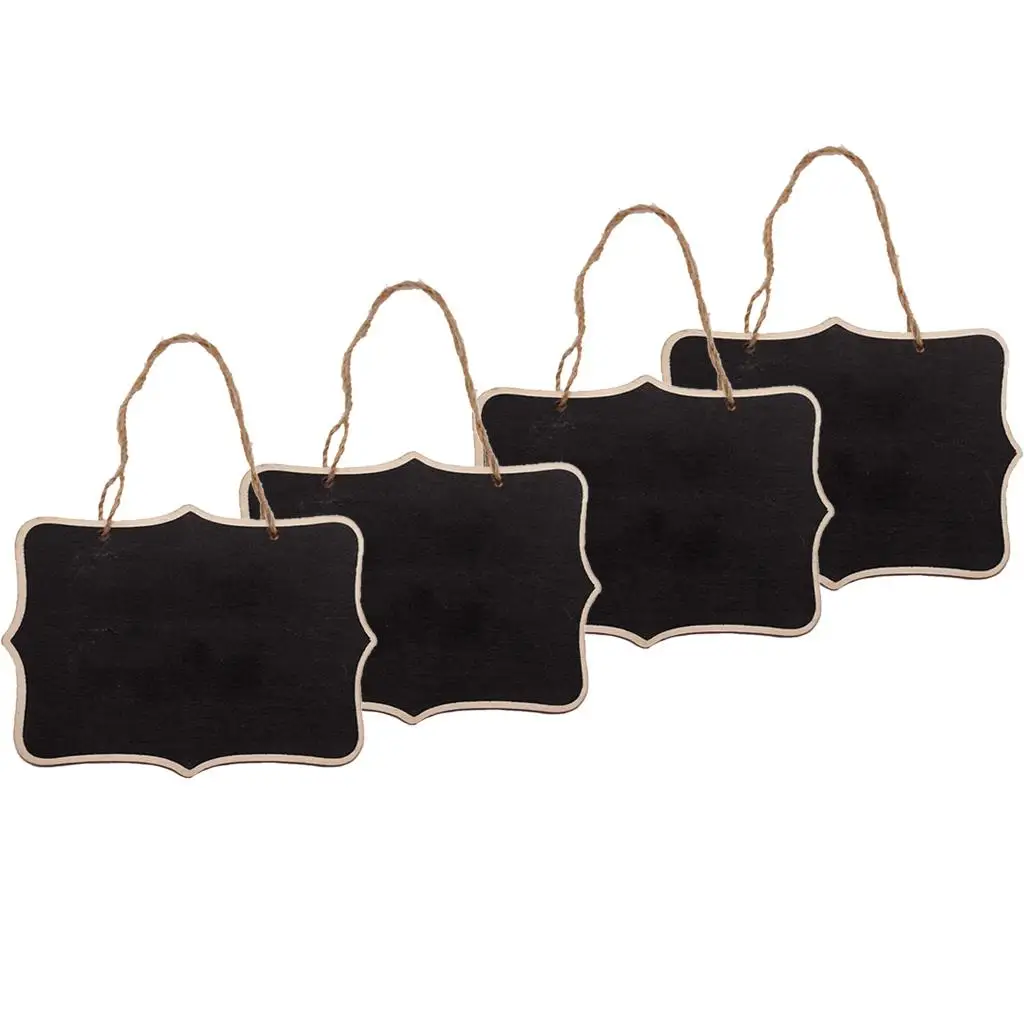 4Pcs Mini Message Blackboard Note Sign Message Chalk Board Wall Hanging,
