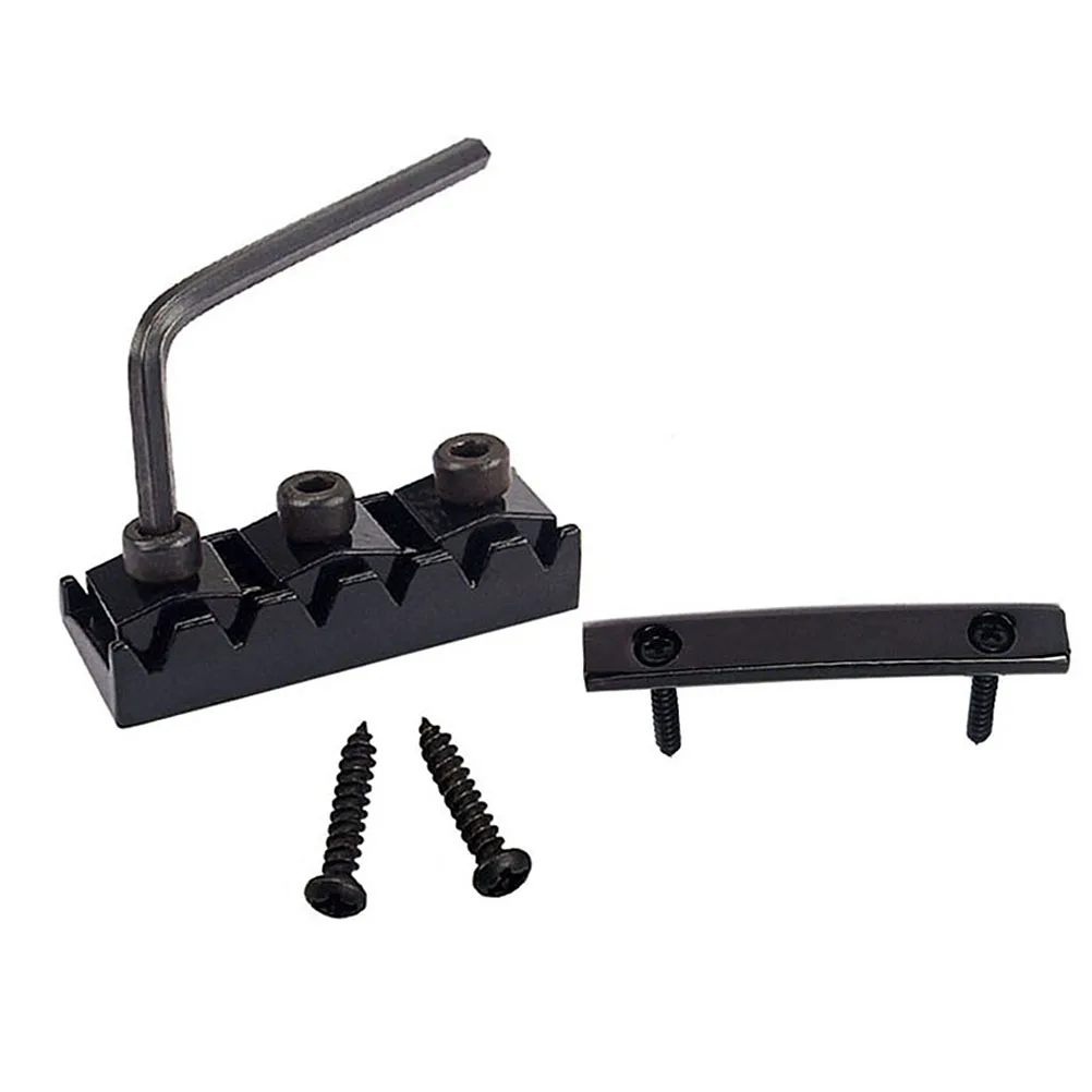 

String Retainers Set Black Locking Nut Guitar Parts for Bridge Guitar String Locking Nut Tension Bar