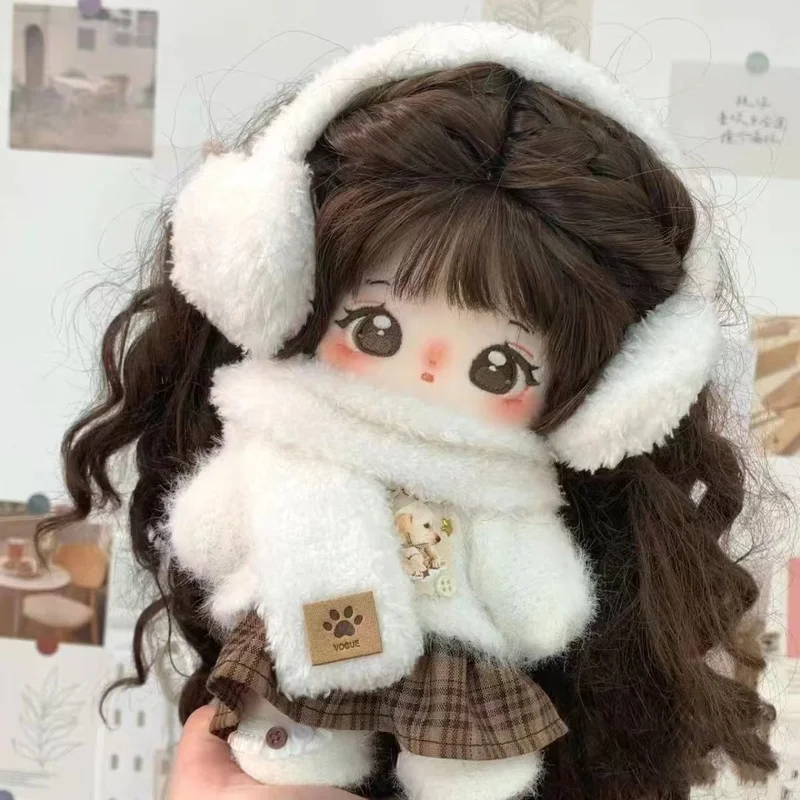 Cute 20cm Authentic Cotton Doll Plush Toy for Girls Soft Stuffed Collectible Figure with Replaceable Clothes New Year Kids Gift