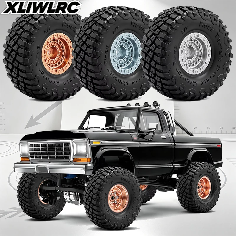 4pcs 57*25mm 1.0 inch All Terrain Tire & Wheels for 1/18 1/24 RC Crawler Car TRX4M Axial SCX24 AX24 Upgrade Parts Accessories