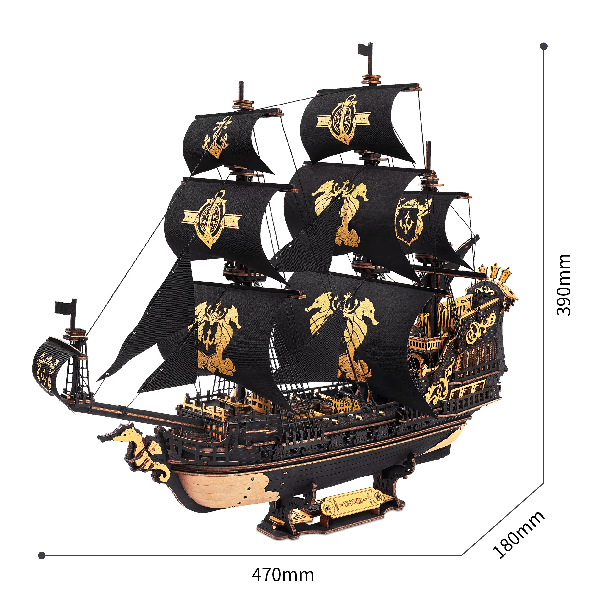 Puzzle 3D in legno Seahouse Barque Pirate Decorazioni per la casa fai da te per la scrivania Regalo per adolescenti Kit artigianale rompicapo per adulti