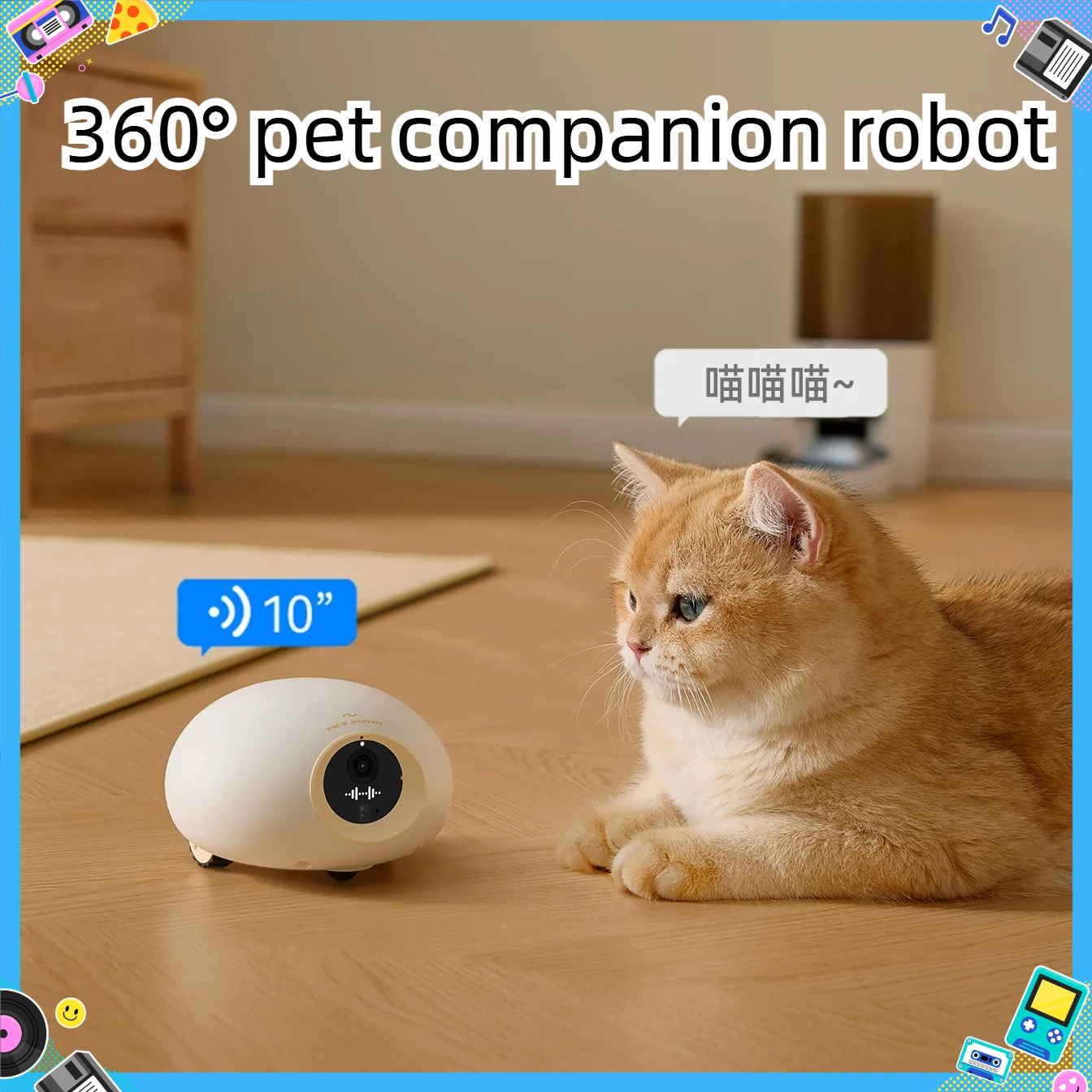 PETSJOURNEY AI Mini Smart Robot Customized Wi-Fi Intelligent Dialogue Multiple Functions with Camera Pet Companion Monitoring