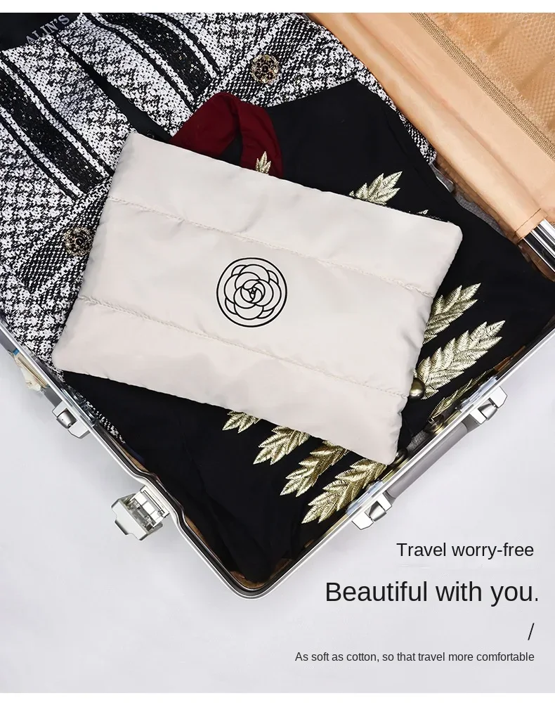 Frauen Baumwolle Gefüllt Kulturbeutel Make-Up Tasche Mode Große Kapazität Make-Up Organizer Tragbare Kosmetische Lagerung Taschen Reise Kulturbeutel – Detail 10