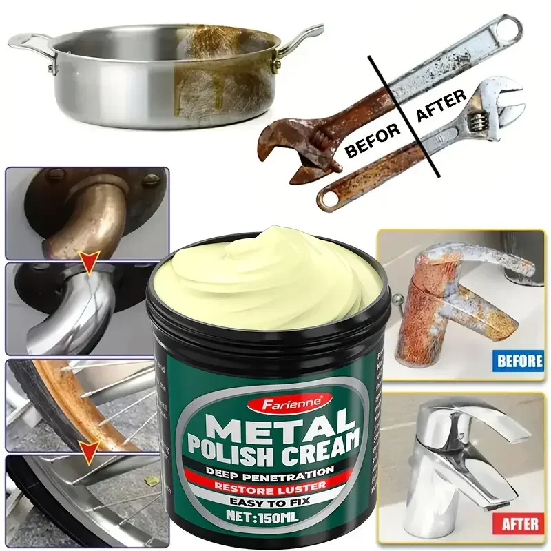 معجون تلميع المعادن Farienne 100 مل - إصلاح عالمي سريع من الكروم، ترميم اللمعان، مزيل الصدأ للسيارات والدراجات النارية #1