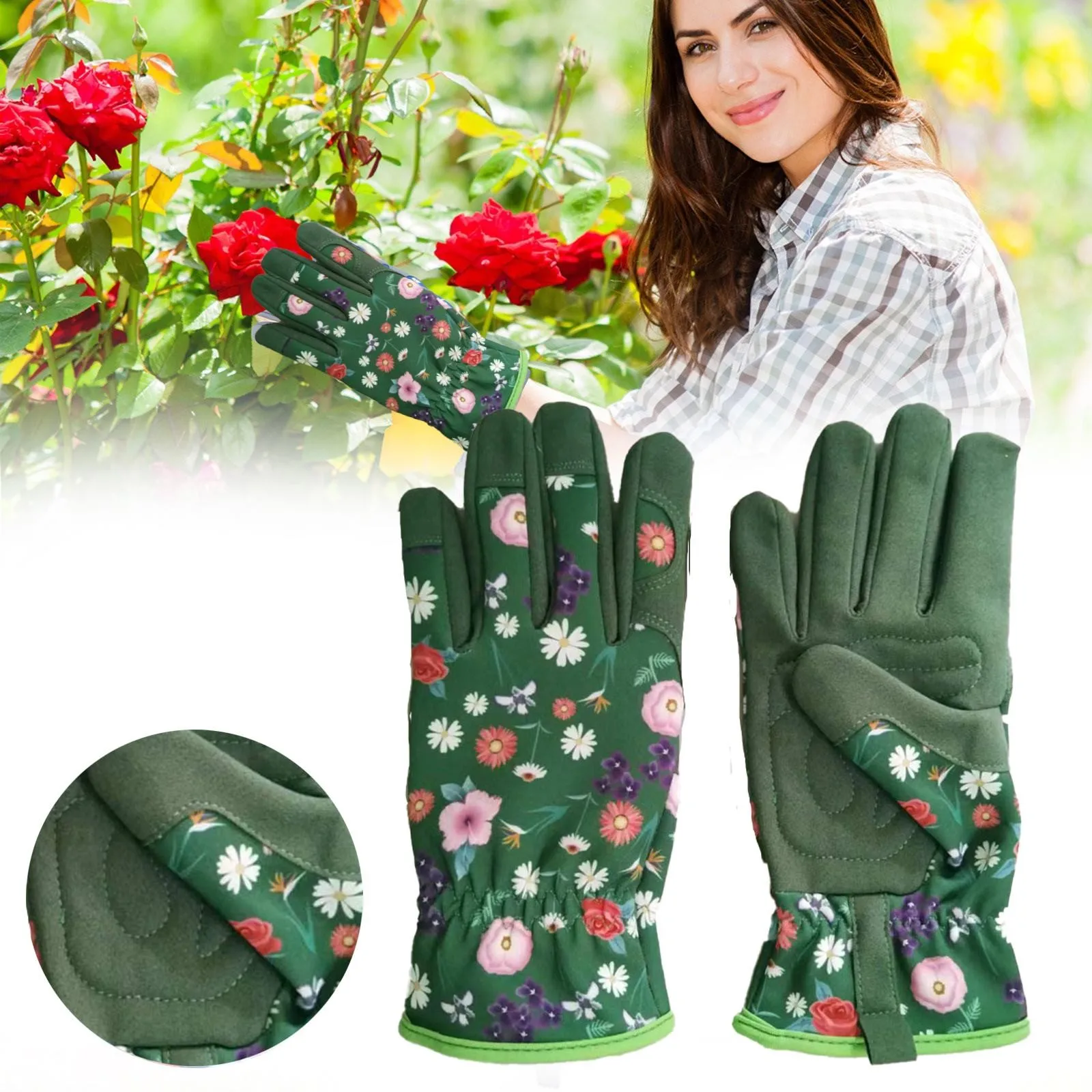 

Abrasion Resistant Breathable Gardening Gloves Thorn Proof Outdoor Protective Working Gloves Women Leather Gardening Gloves