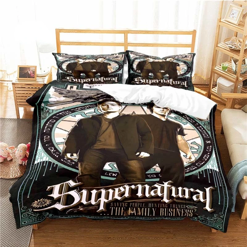 Supernatural Pattern Duvet Cover Set Bedding for Aldult Kids Bed Set Game Quilt Cover Comforter Cover Bedding Set