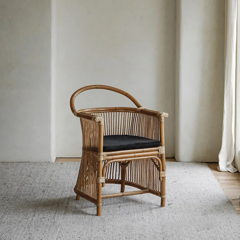 

South East Asia rattan art tea chair masterrattan retro c wabi sandy wind handmade rattan
