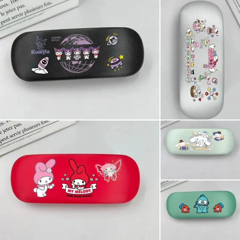 

Sanrio Hello Kitty Glasses Case Cartoon Kuromi Cute Travel Girls Portable PU Eyeglasses Pocket Sunglasses Hard Shell Storage Box