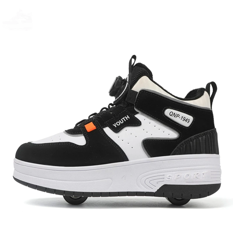 

Детские роликовые коньки, удобные повседневные кроссовки для занятий спортом на открытом воздухе, зимние теплые модные оригинальные туфли на колесиках для детей