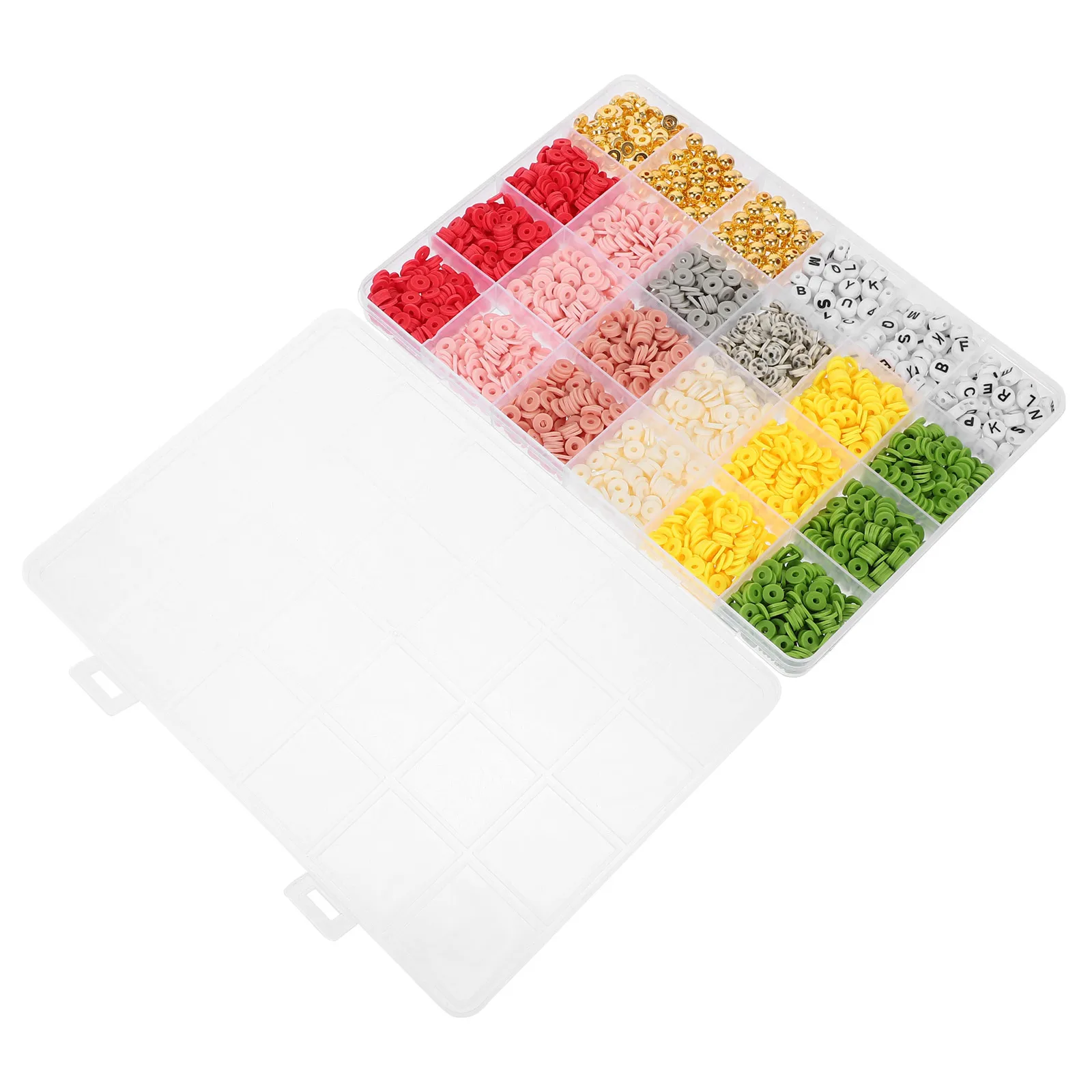 

DIY Polymer Clay Beads Set Vibrant Colorful Loose Beads for Necklace Bracelet Making Jewelry Crafts Accessories