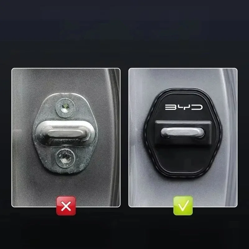 Car Door Latch Protector Silicone Rust‑Proof Noise‑Damp Pad For BYD Seal U Dolphin Mini Sealion 7 Song Pro ATTO 3 Yuan UP