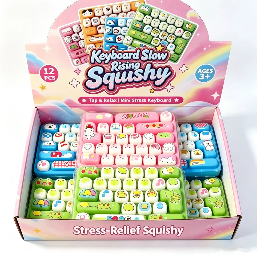 Cartoon Animal Diary 26 Grid Squishy Toy Slow Rise Squeeze Toy Keyboard Design Stress Relief Toy Creativity Decoration Gifts