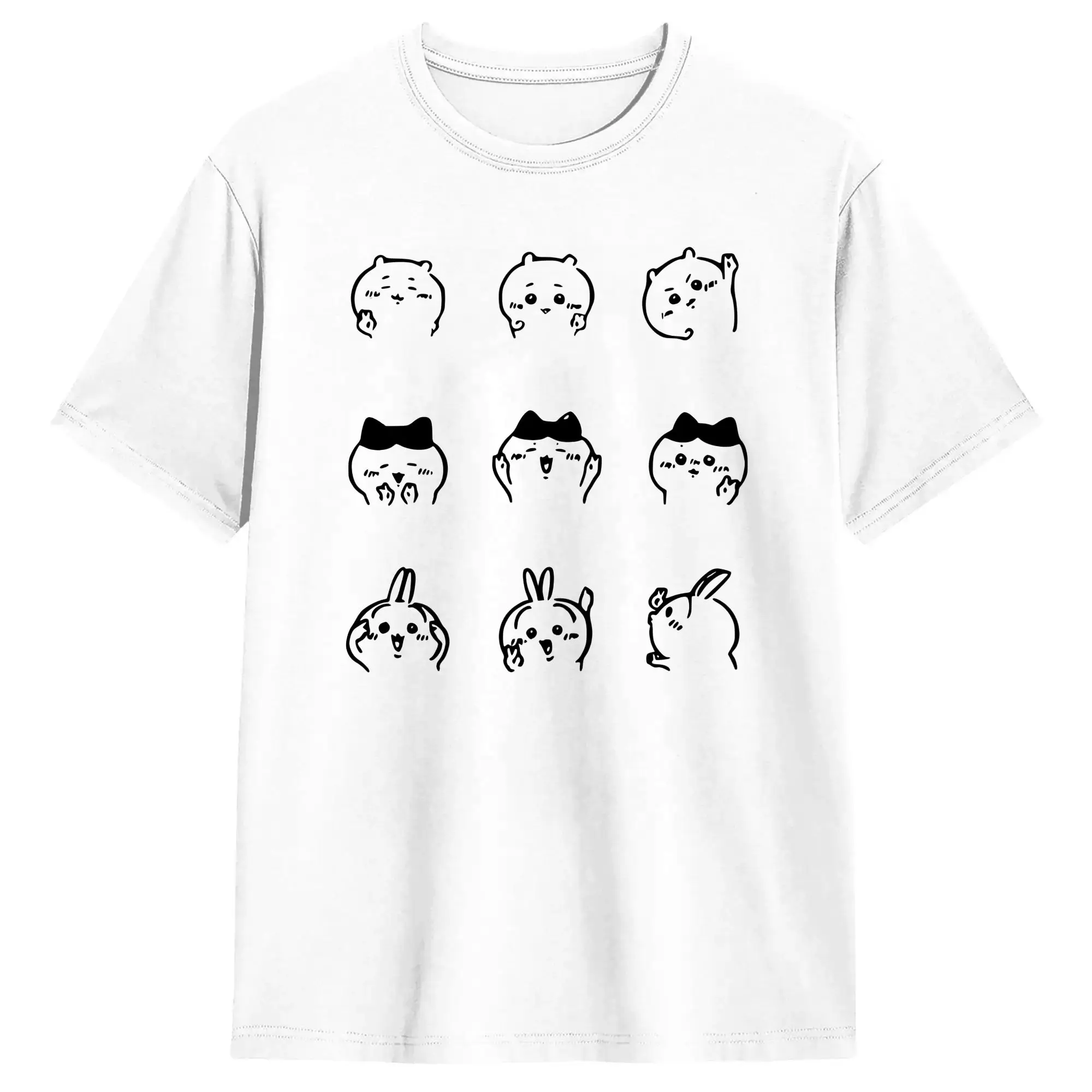 Chiikawas Hachiware T-Shirt Summer Awesome T-Shirts Cotton Popular Tshirt for Men Women Kids Casual Clothing