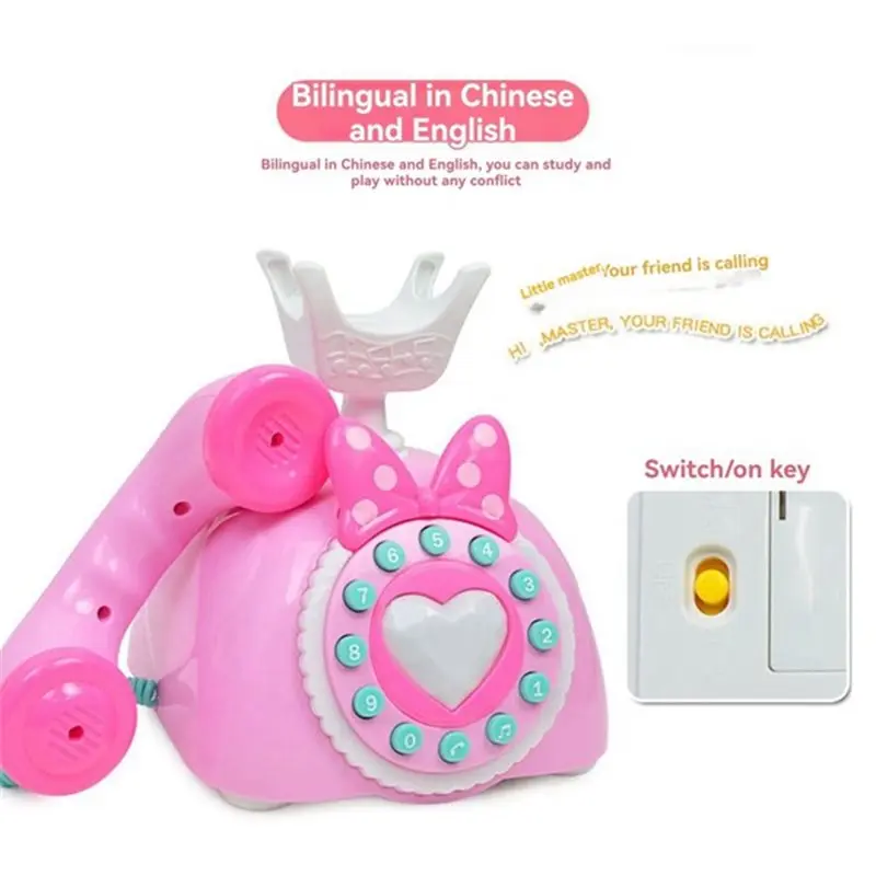 B24C-Birthday Gift Rechargeable Baby Music Landline For Early Learning Kids Pretend Play Educational