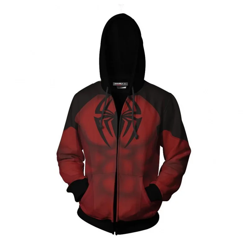 Mới Phổ Biến Bộ Phim Marvel Người Nhện 3D In Hình Khoác Hoodie Người Lớn Trẻ Em Người Nhện Có Mũ Hip Hop Dây Kéo Áo Khoác