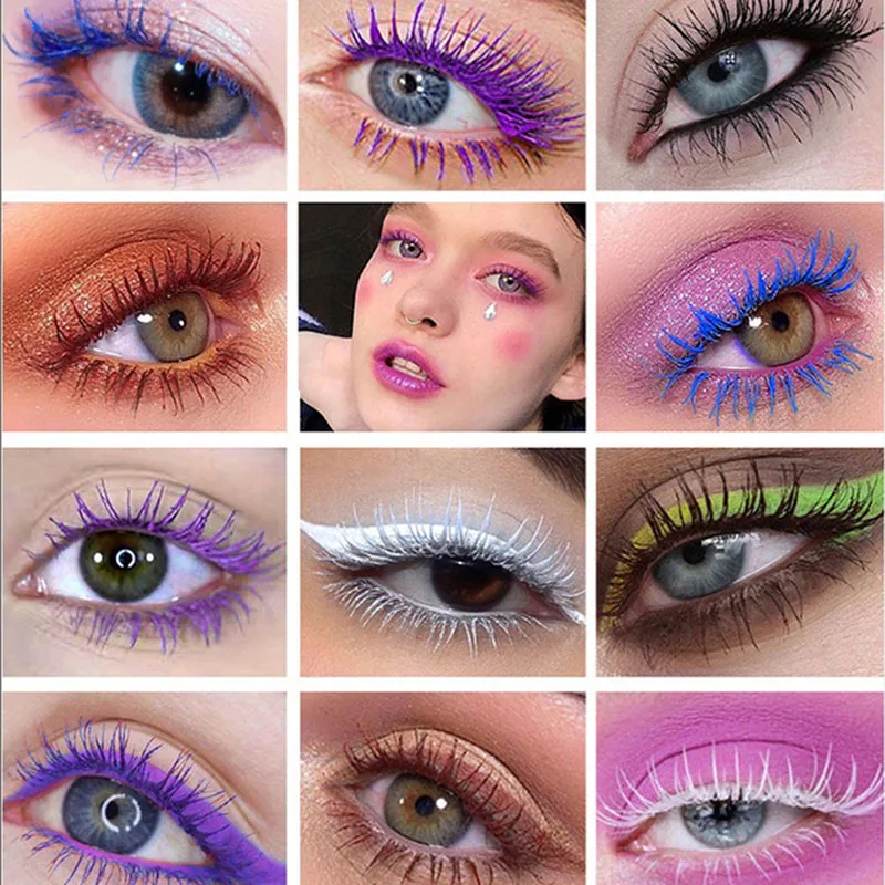 14 Colors Waterproof Mascara 5D Silk Fiber Mascara Lash Color 3D Mascara Eyelash Extension Thick Lengthening Eye Lashes Cosmetic