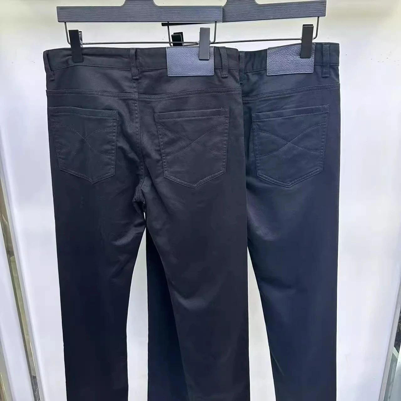 ملابس رجالية إيطالية من BC لخريف وشتاء موضة جديدة جينز مستقيم غير رسمي للرجال بنطال متعدد الاستخدامات بنمط المال القديم