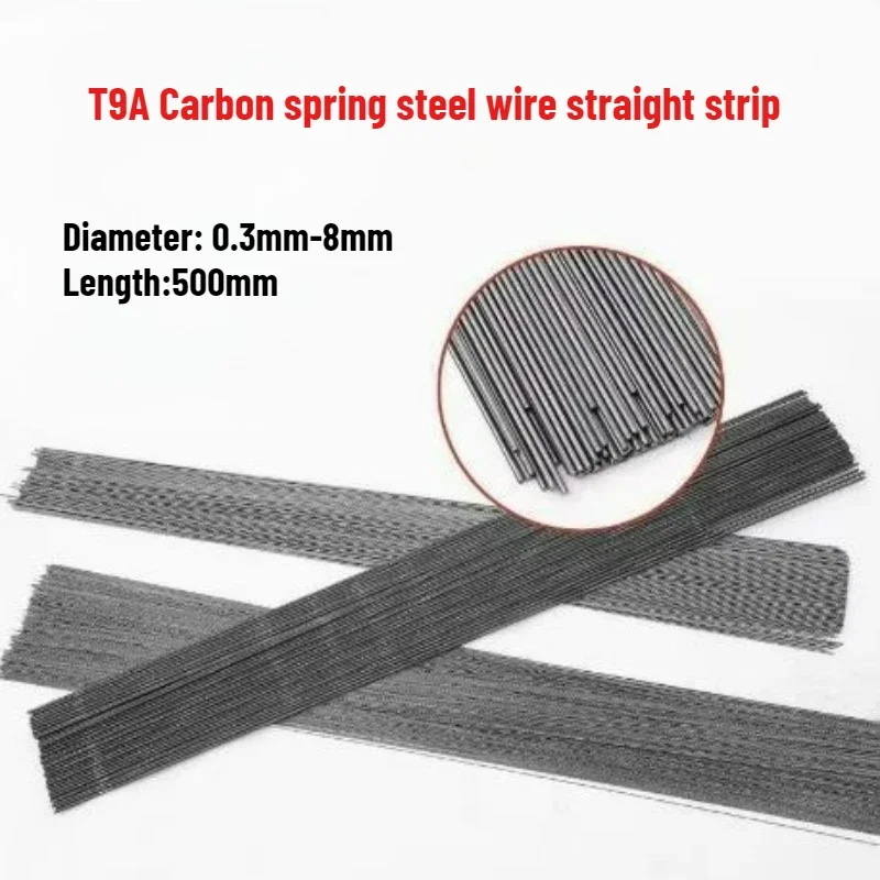 2-40 Stück T9A Kohlenstoff-Federstahl-Draht, gerader Stab, 500 mm lang, 0,3 mm-8 mm, hochfester Draht – Detail 1