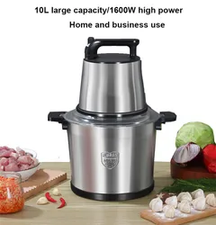 220V 12L 10L 6L Electric Meat Grinder Kitchen Chopper Mincer Stainless Steel Garlic Vegetable Blender Mixer Baby Food Processo