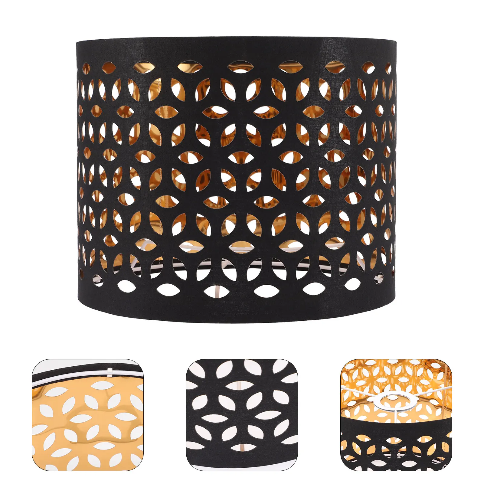

Cloth Lamp Shade Hollow-Out Fabric Lampshade Decorative Dust-Proof Cover for Hanging Light Bedroom Living Room