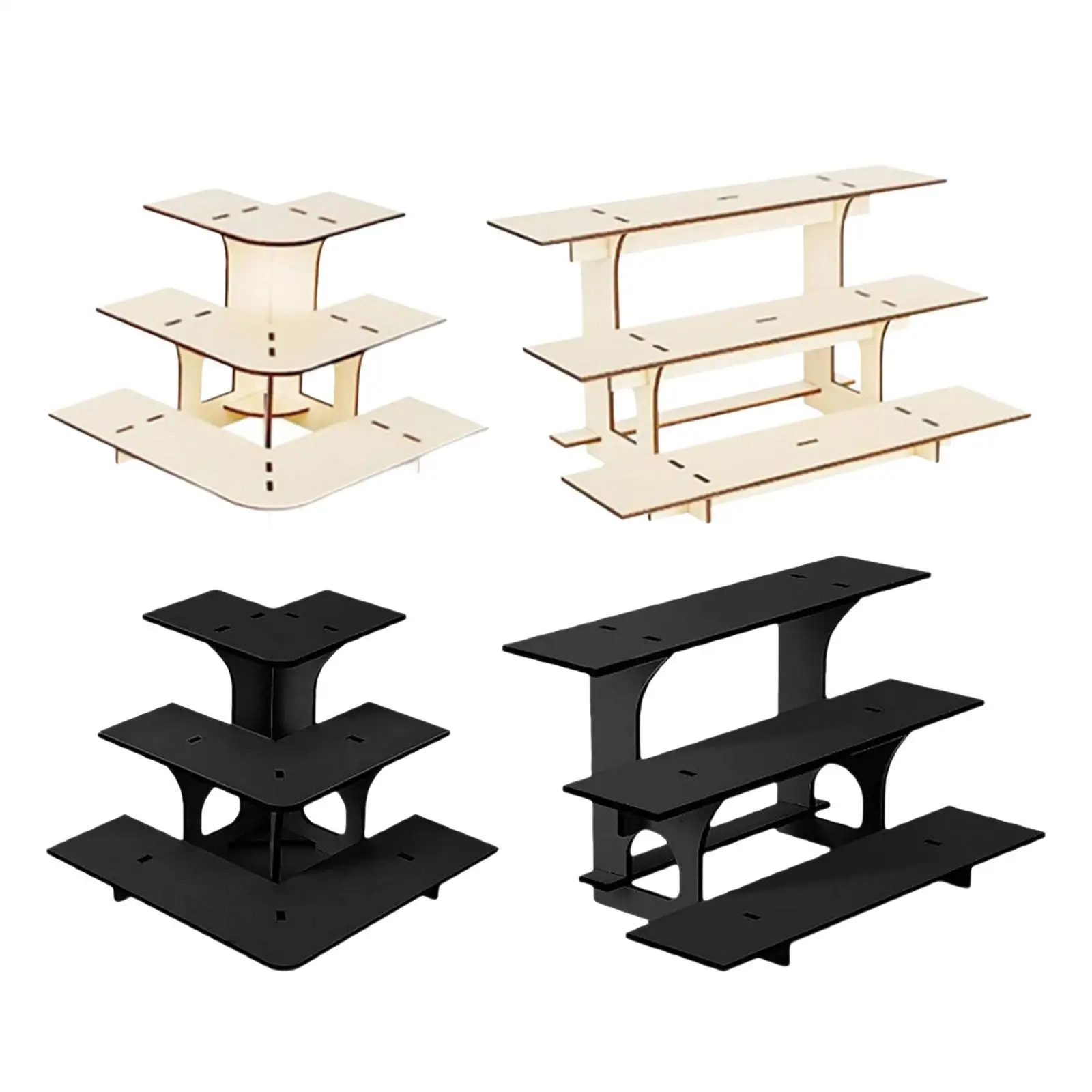 3 Tier Corner Tiered Display Stand for Vendor Events for Products for Food Retail Tabletop Tradeshows Dessert Farmers Market