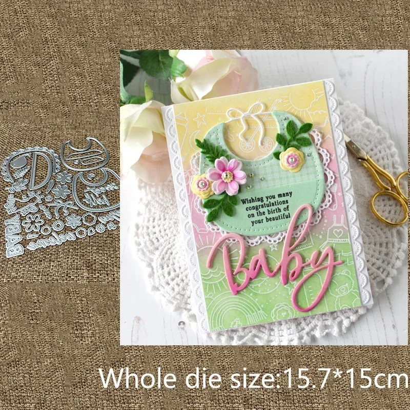 

New Design Craft Metal stencil mold Cutting Dies baby bib flower decoration scrapbook die cuts Album Paper Card Craft Embossing