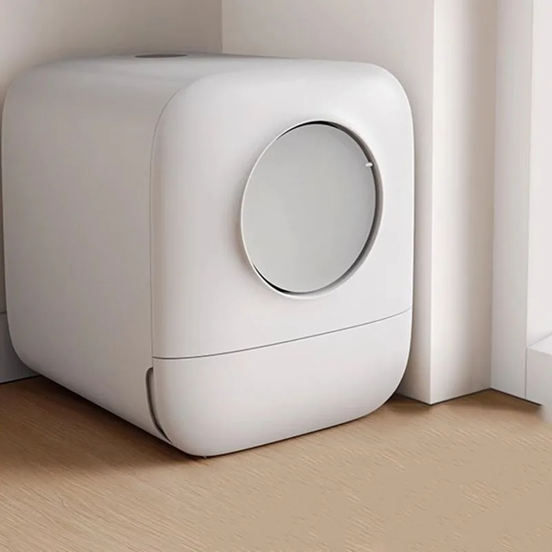 Colcha de viagem para gatos, caixa de areia automática fechada para banheiro de gato, entrada superior coberta, caixa de areia para gato, acessórios para gatos