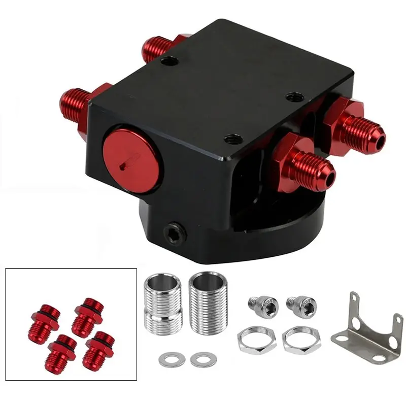 

Efficientt-Thermostatic Oil Filter Sandwich Adaptor With Remote Block 1X AN8 4X AN6/AN8/AN10