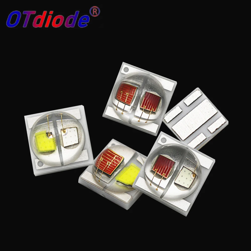 50pcs Dual Color LED Chip 3535 2W 2x1W Bicolor Beads White Yellow Warm White Red Yellow Infrared Green Blue UV For Bicyle Car