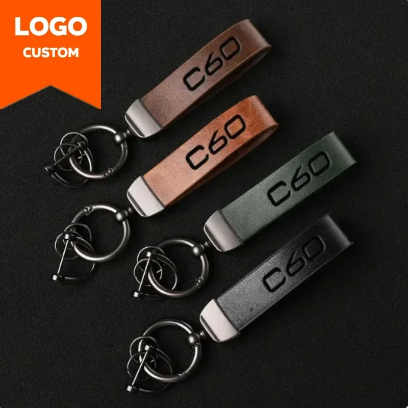 

Laser Custom LOGO Vintage Discolored Leather Keychain For men women Engraved Car Key Chains holders Personalize company Keyring