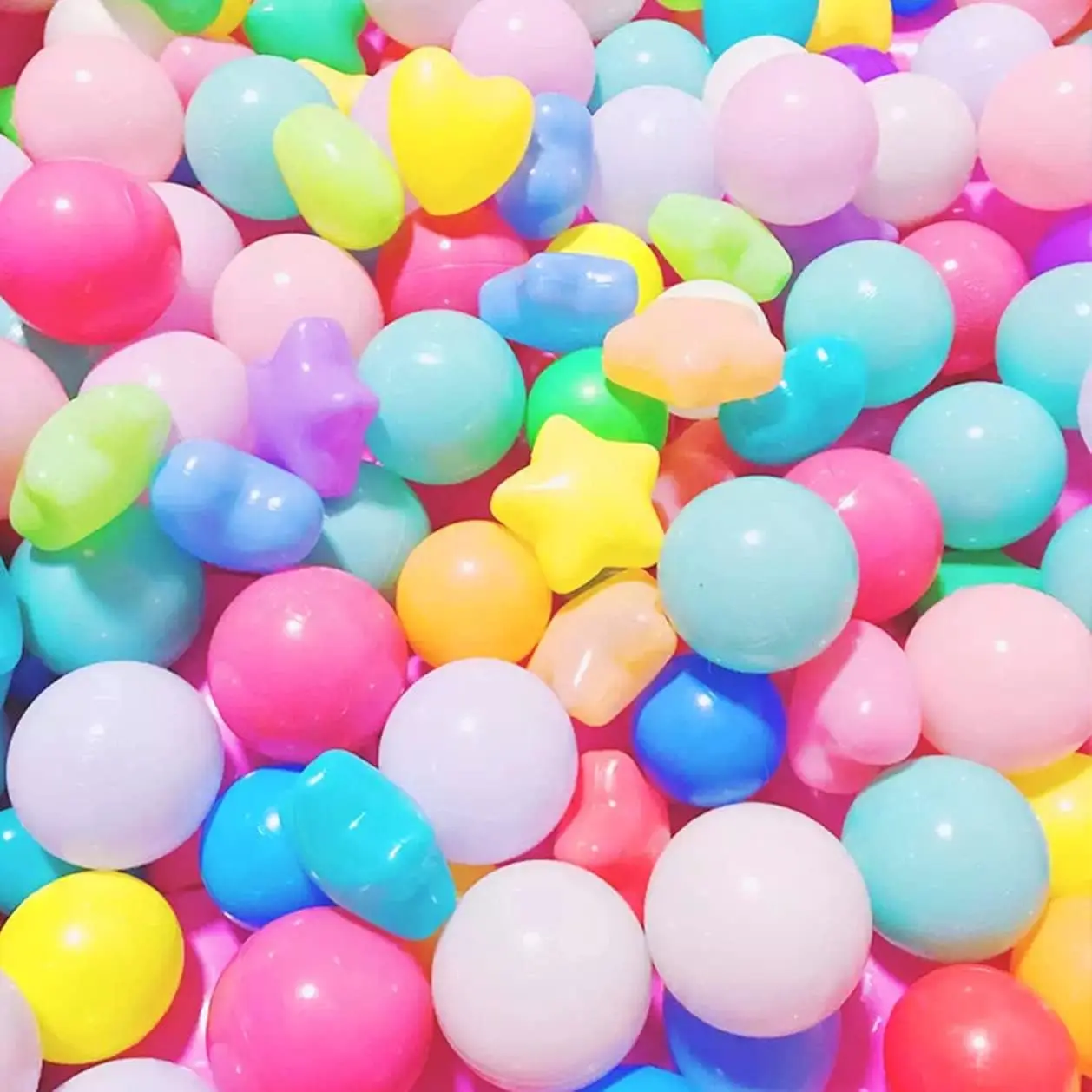 Bola colorida ecológica amor estrela de cinco pontas bola pit bolas 2.36 Polegada bola de plástico macio brinquedos de água da piscina do bebê, piscina infantil,