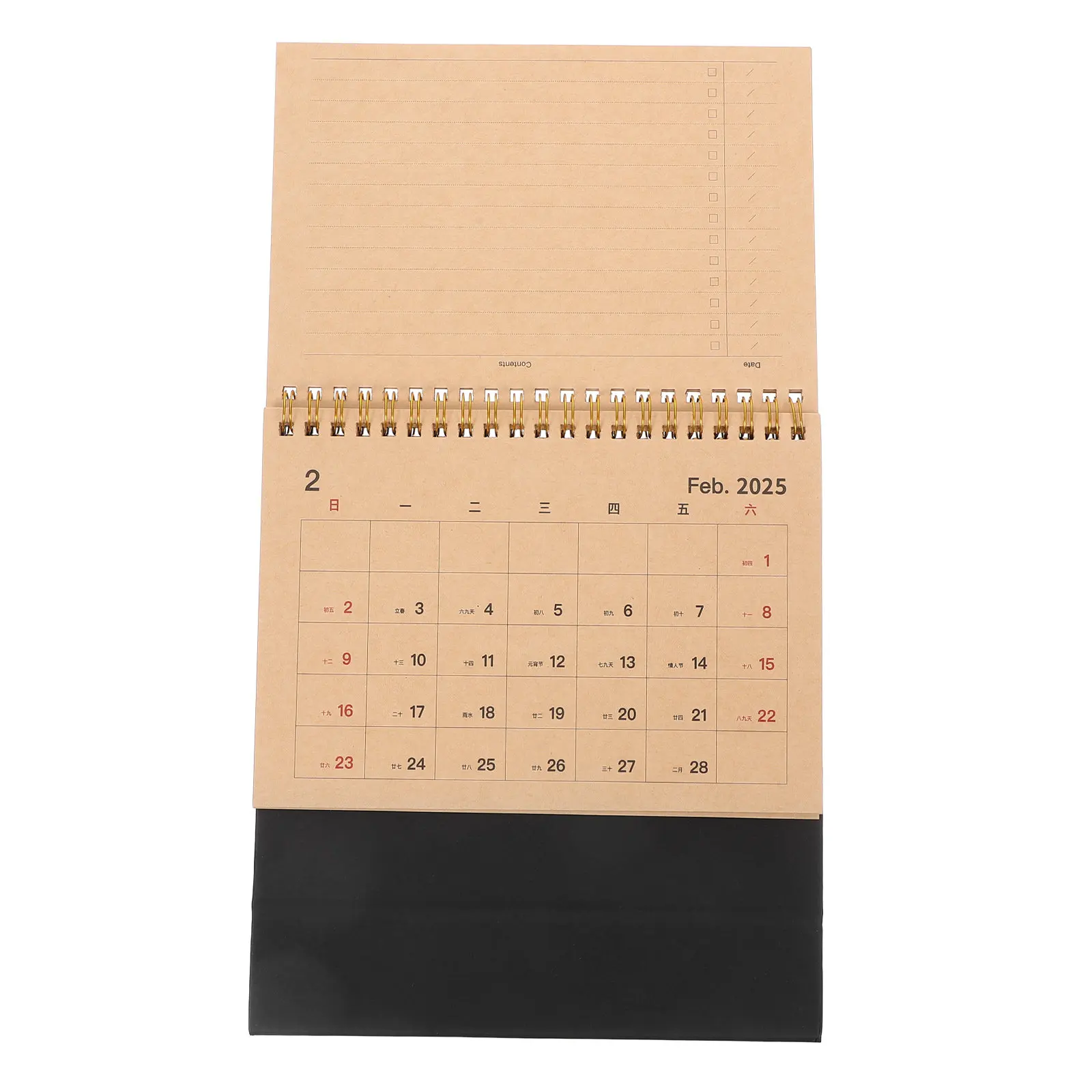 

2025 Decorative Desk Calendar Standing Flip Spiral Bound Minimalist Table Calendar for Office Home School Use Easy Flip Pages