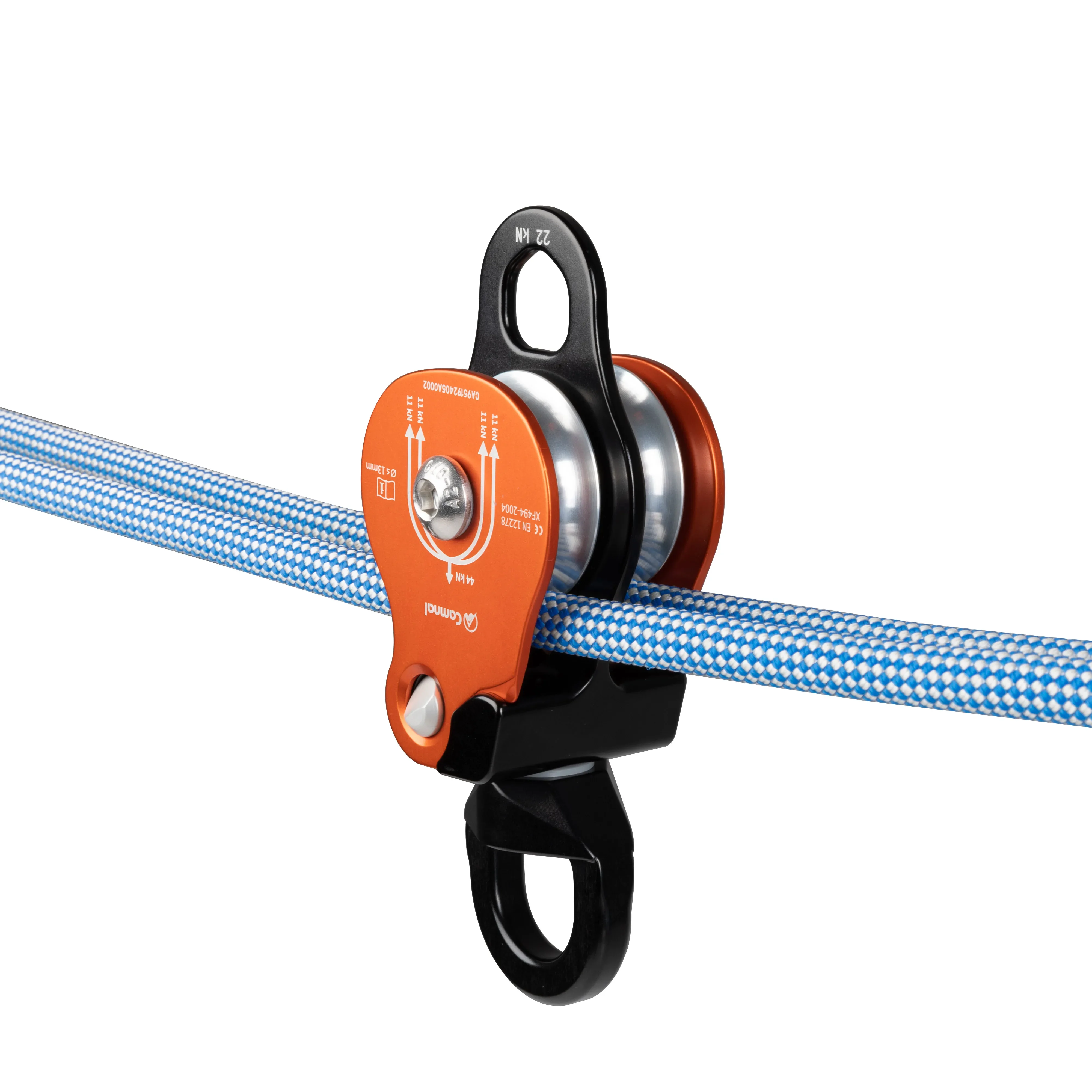 Canbal Outdoor Universal Wheel Rock Climbing Rope Hanging Pulley Ring Universal Joint Double Pulley Rotating Ring Side Plate