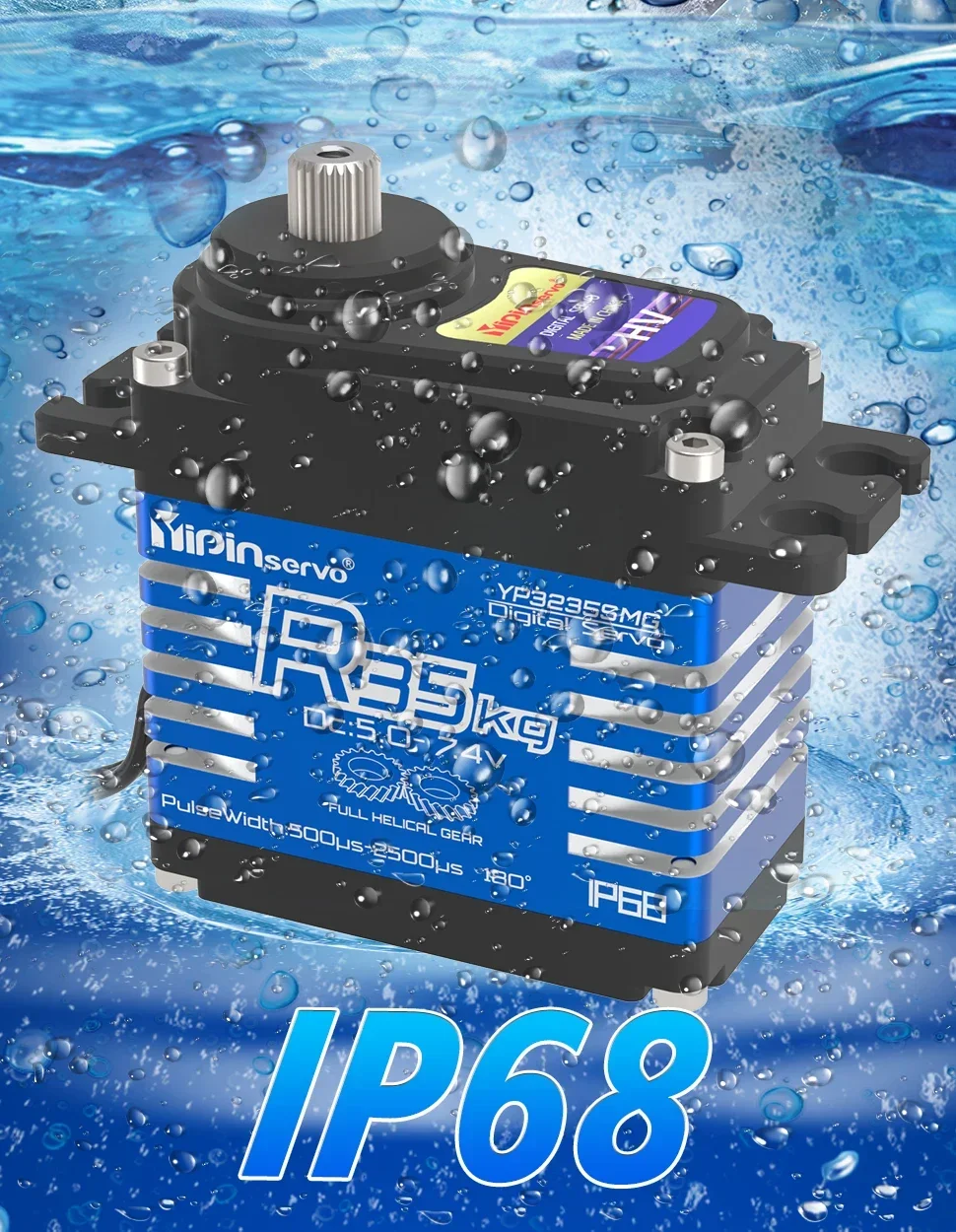 Wasserdichter RC-Servomotor, 35 kg, Ganzstahl-Spiralgetriebe, digitale Standard-Servos für RC-Zubehör, 1/8 1/10, ferngesteuertes Spielzeugauto