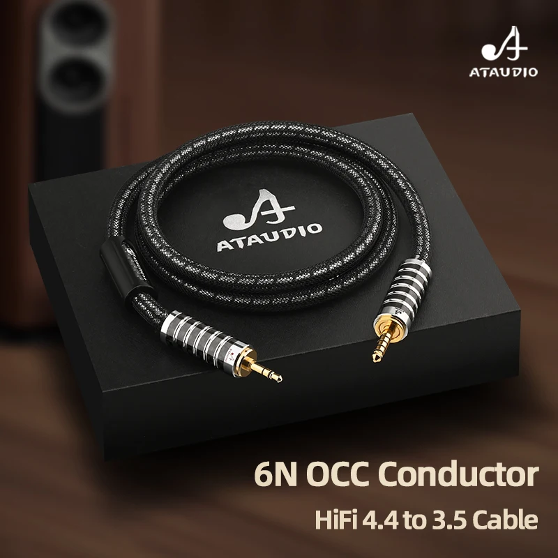 ATAUDIO HiFi 4.4mm to 3.5mm Audio Cable 6N OCC Silver 4.4mm/ 3.5mm/2.5mm Male to Male Cable for Phone Balance Player Amplifier