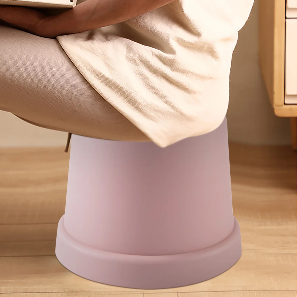 Taburete de plástico para niños, taburete antideslizante para cambiar zapatos, rosa, pequeño sentado, resistente, ligero, portátil, seguro para niños