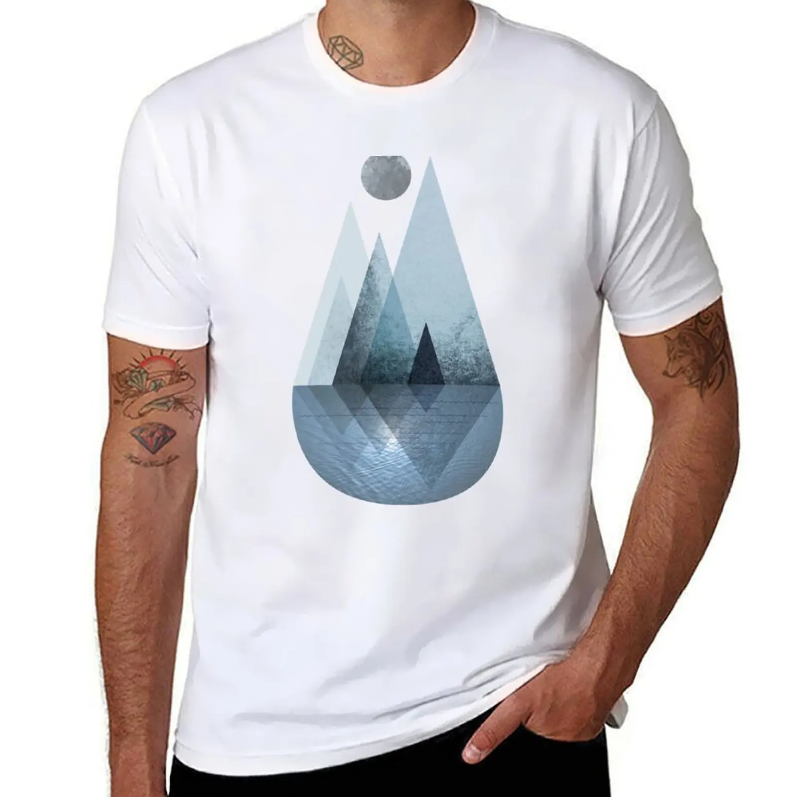 

Nordic Mountain Reflection T-Shirt man t shirt cotton man t shirts cotton T-Shirt