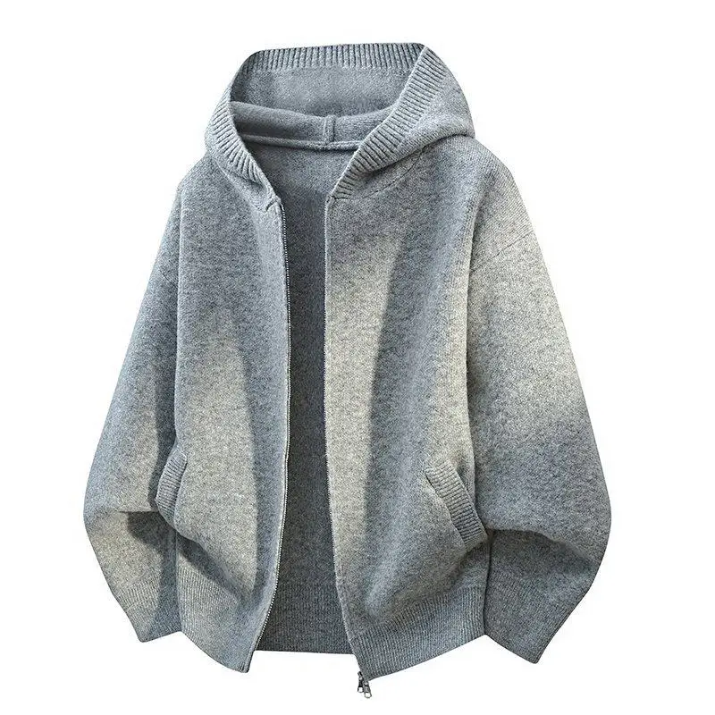 

Весенняя толстовка на молнии, мужская вязаная кофта, модный повседневный универсальный кардиган, верхняя одежда из полиэфирного волокна с длинными рукавами