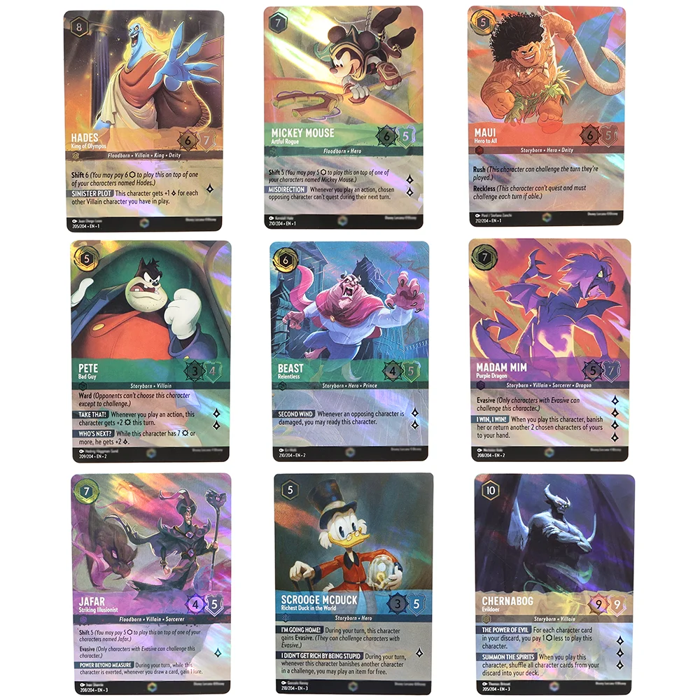 

PROXY Lorcana English Laser Foil Cards Dalsy TIC ET TAC Tiana Tigrou Basil Baymax YamaTCG Game Collection Cards