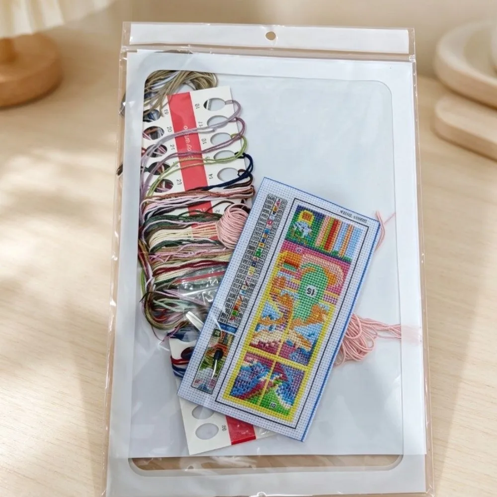 Cross Embroidery Seasonal Cat Embroidery Bookmark Handcrafted Braided Rope Seasonal Cat Bookmark Material Kit Stamped Embroidery