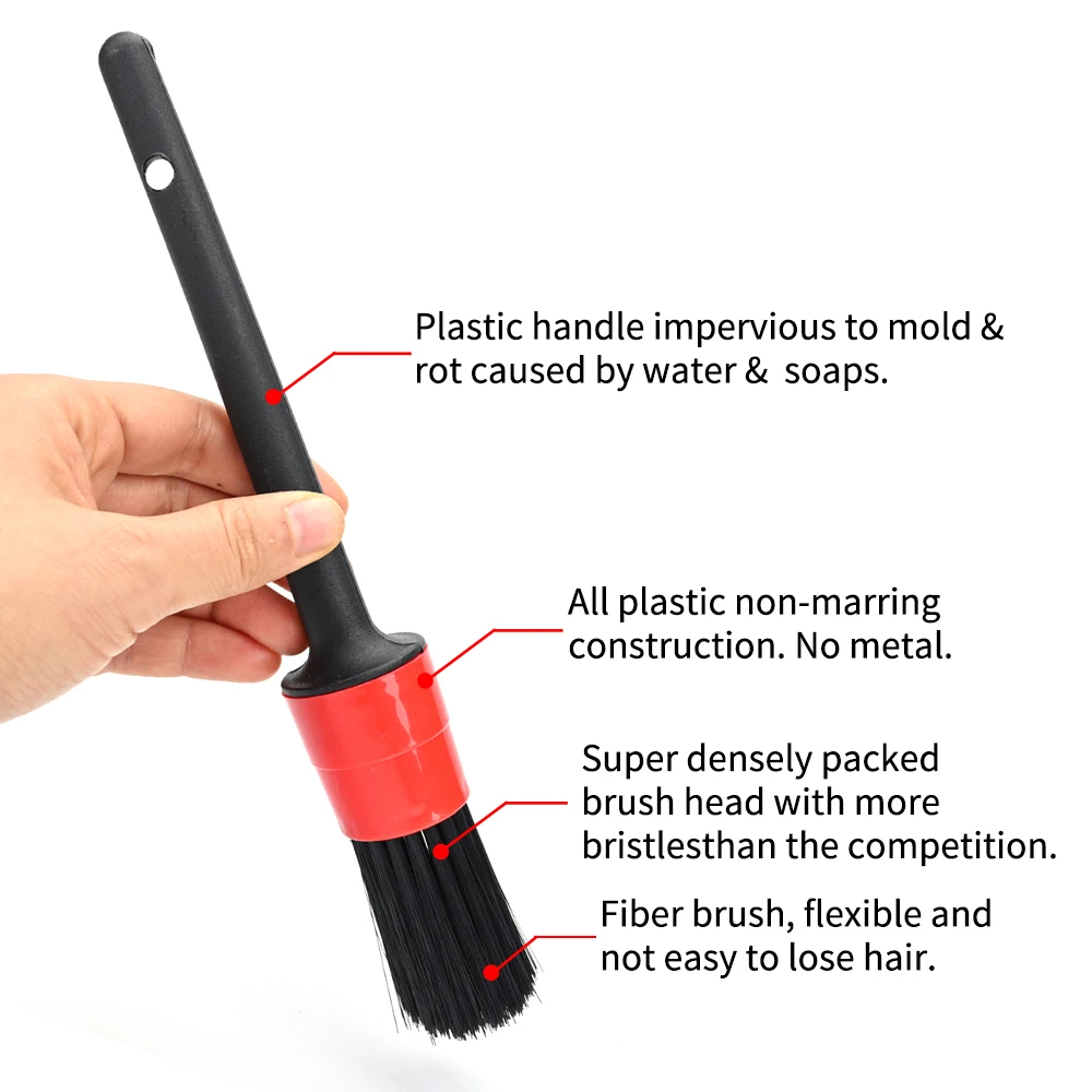 5pcs Detailing Brush Set Car Brushes Car Detailing Brush For Car Cleaning Detailing Brush Dashboard Air Outlet Wheel Brush