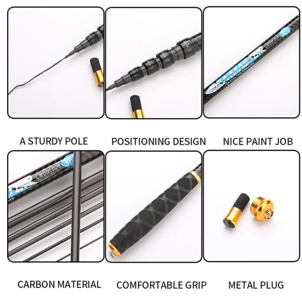 

3.6m/4.5m/5.4m/6.3m Fishing Rod Pole for Outdoor Sea Beach Fishing for Adult